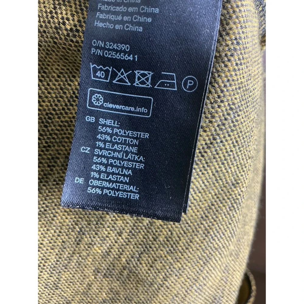 H&M A-Line Dress Womens L Mustard Black Excellent Textured Knit Zipper Pockets